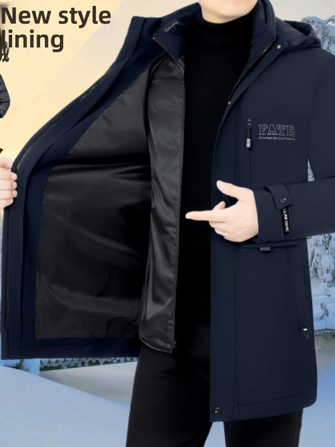 

TUCANO Men's Tee-in-One down Jaet Removable Hood Busin Casual Outerwear Breathable Windproof Wear-resistant