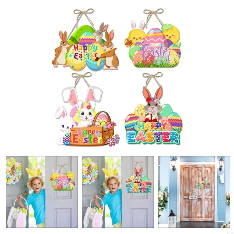 4Pieces Decoratief papieren deurteken Hangdeur Sign Spring Festival Ornament Kxre