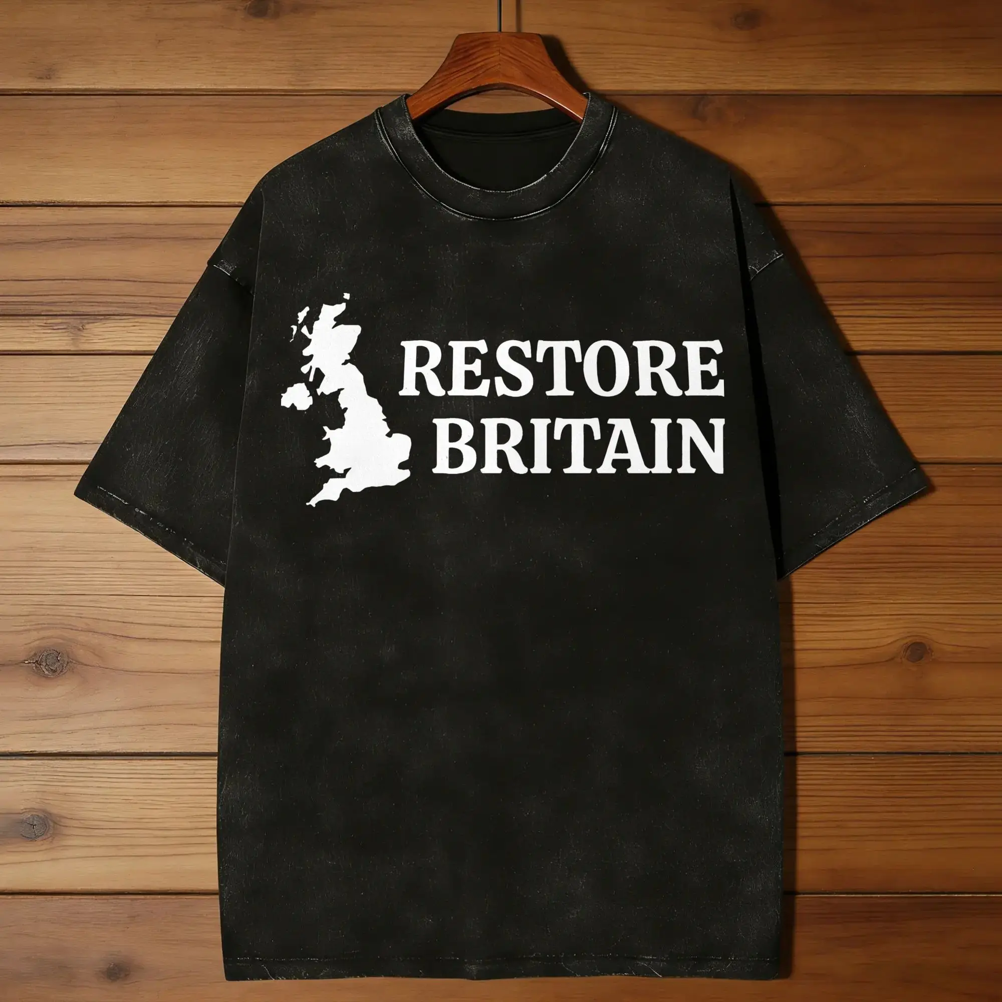 Camiseta Restore Britain Party, Camisetas Modernas e Estilosas, Tops Básicos Y2K de Manga Curta, Roupas de Praia de Algodão com Gola Redonda, Tamanhos Grandes