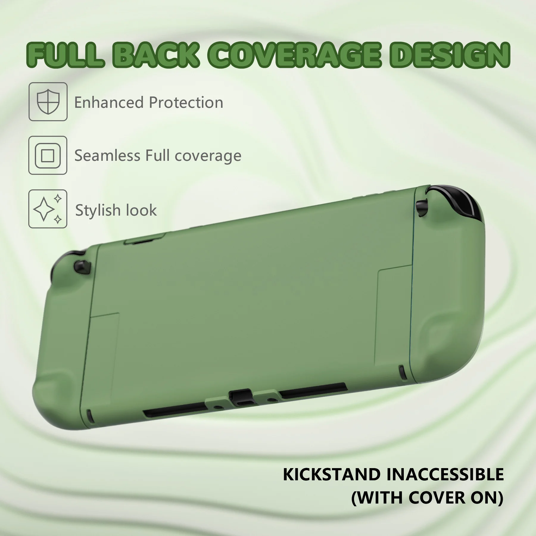 PlayVital Solid Color Protective Case for Nintendo Switch 2, Anti-Scratches Hard Shell Dockable Grip Cover with Foldable Stand 5