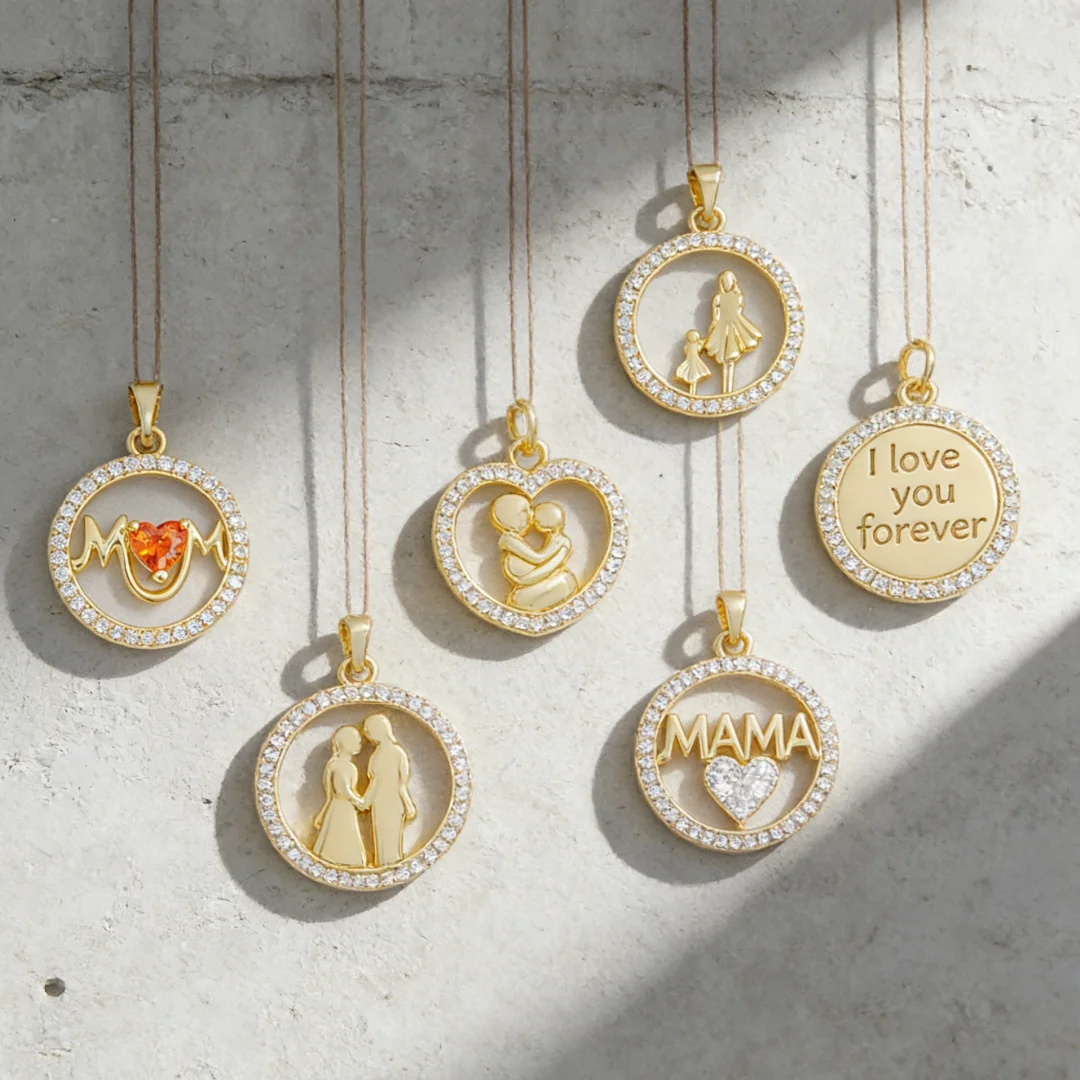 จี้ทองเหลืองรูปแม่ลูก 2 ชิ้น ป - Men'S Fashion Necklaces บทวิจารณ์และราคา