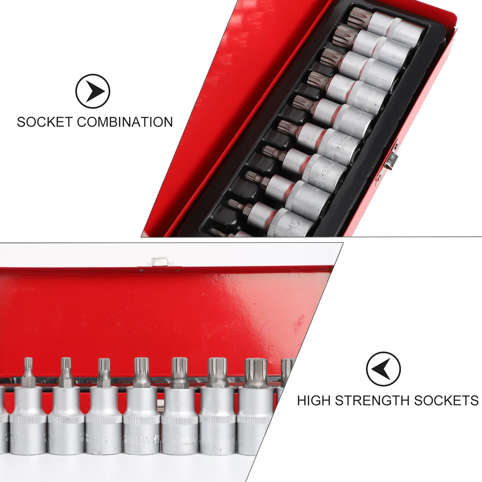 Triple Square Socket Set 10Pcs, High-Torque Spline Bits for Heavy-Duty Automotive & Industrial Repairs