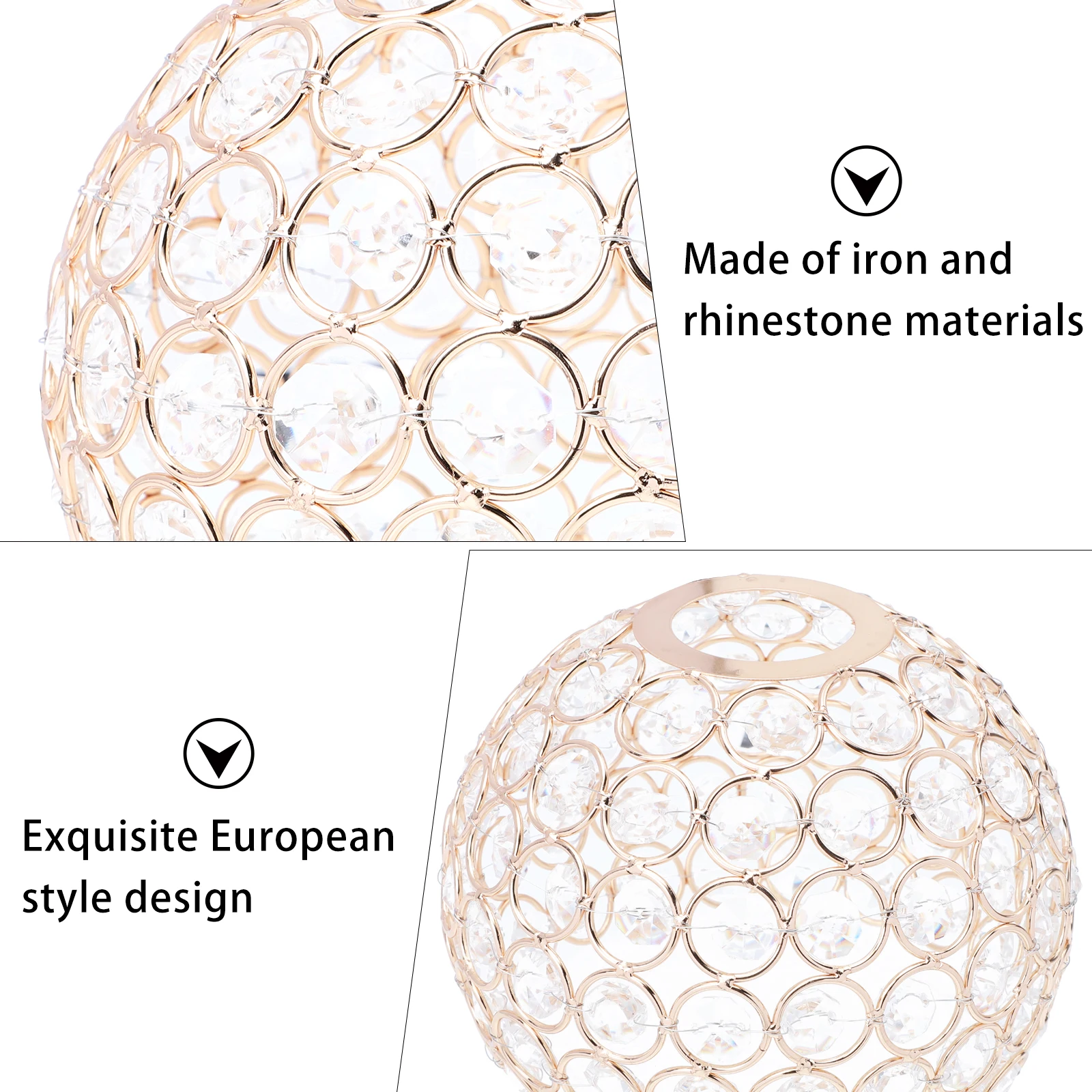 

Crystal Lampshade Ceiling Light Cover Iron Art Lamp Shade Decorative Diffuse Lighting For Bedroom Home Warm Atmosphere