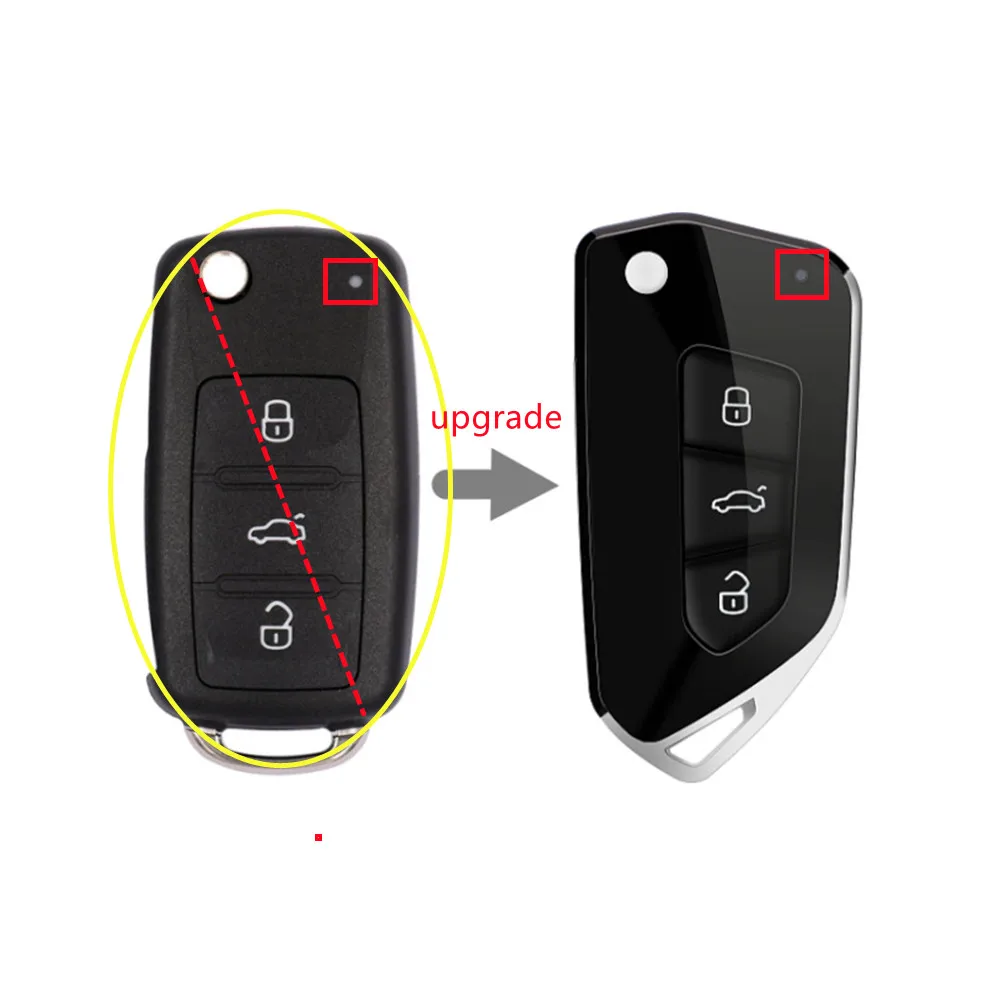 

10pcs/lot 3Button 202AD Car Remote Key Shell Modified Golf 8 Style for Golf Tiguan Polo Jetta Caddy Scirocco Skoda Octavia Seat