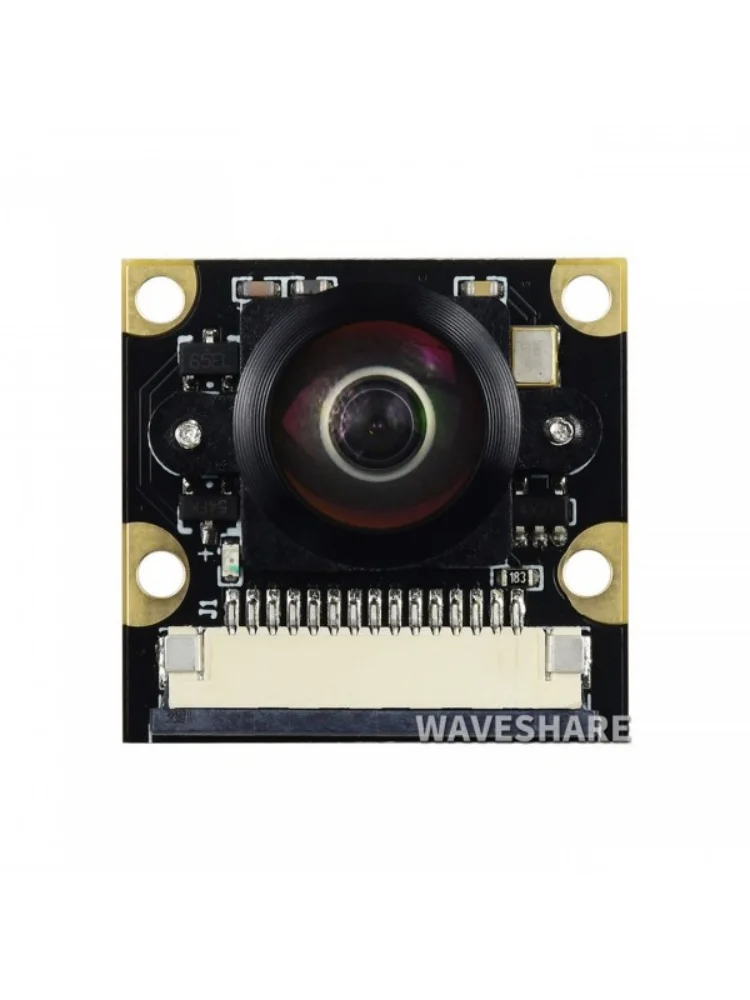 Módulo de câmera Waveshare Raspberry Pi, lente olho de peixe, campo de visão mais amplo