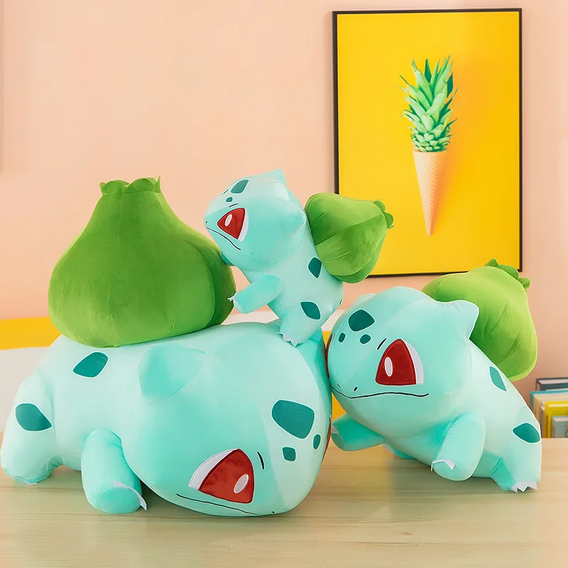 20-60cm Cute Bulbasaur Plush Toy Cartoon Stuffed Bulbasaur Pokemon Doll Soft Large Hug Sofa Sleeping Pillow Kids Christmas Gifts