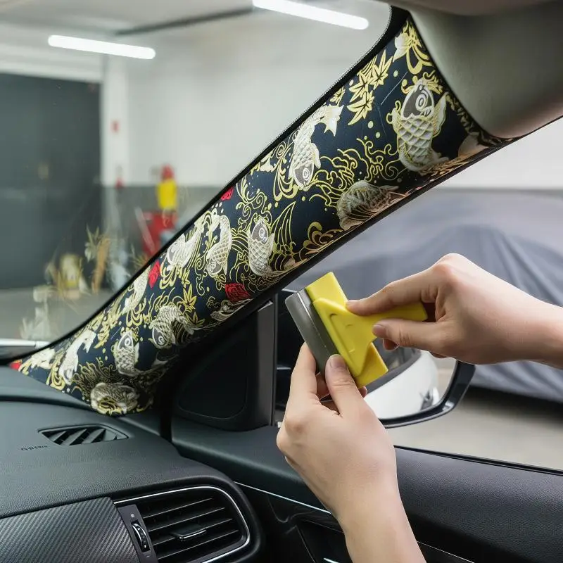 

1Pcs Black Koi Fish Car Sticker Self-Adhesive for Interior Dashboard Door Decor