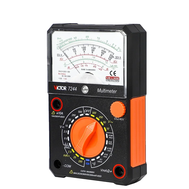 

VICTOR New 7244 Analog Multimeter Dcv Acv 500V Circuit protection