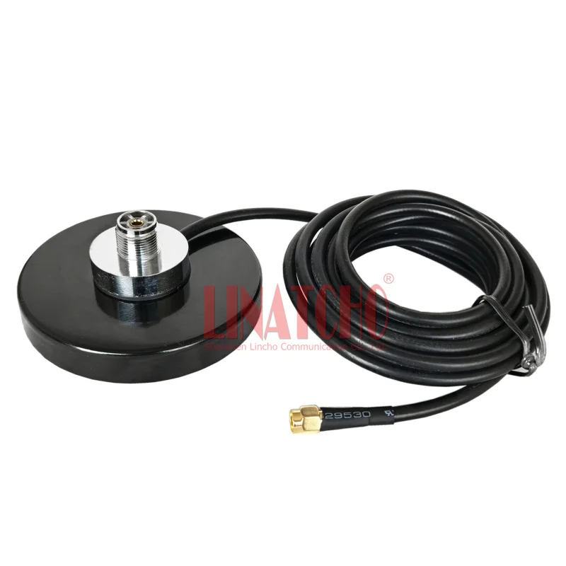 Super Diameter 90MM Round SO239 Socket Jack Magnetic Car Antenna Base Mount RG58U Cable SMA connector