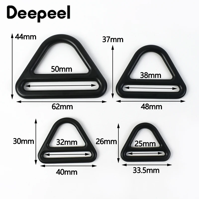 2/5Pcs Deepeel 25/32/38/50mm Metal Triangle Buckle Luggage Webbing Strap Belt Connect Clasp Bag Adjust Ring Hook DIY Hardware