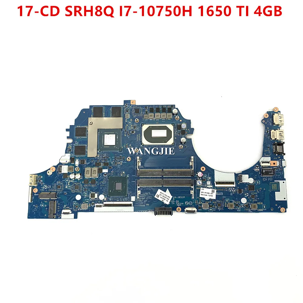 

L92730-601 L92730-001 LA-J651P For HP 17-CD Laptop Motherboard With I7-10750H CPU GTX1650TI 4GB GPU 100% Working