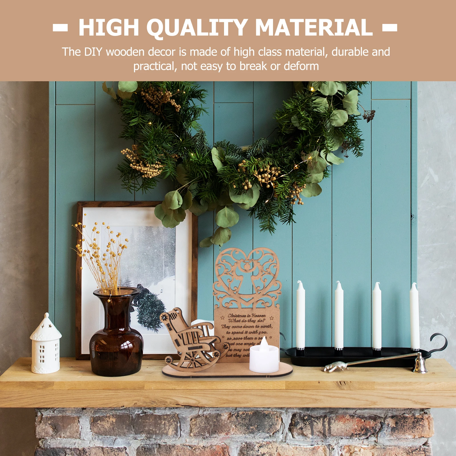 

Unique Xmas Wood Craft Decor DIY Christmas Ornament Exquisite Structure Fine Craftsmanship Electronic Lamp Decorative