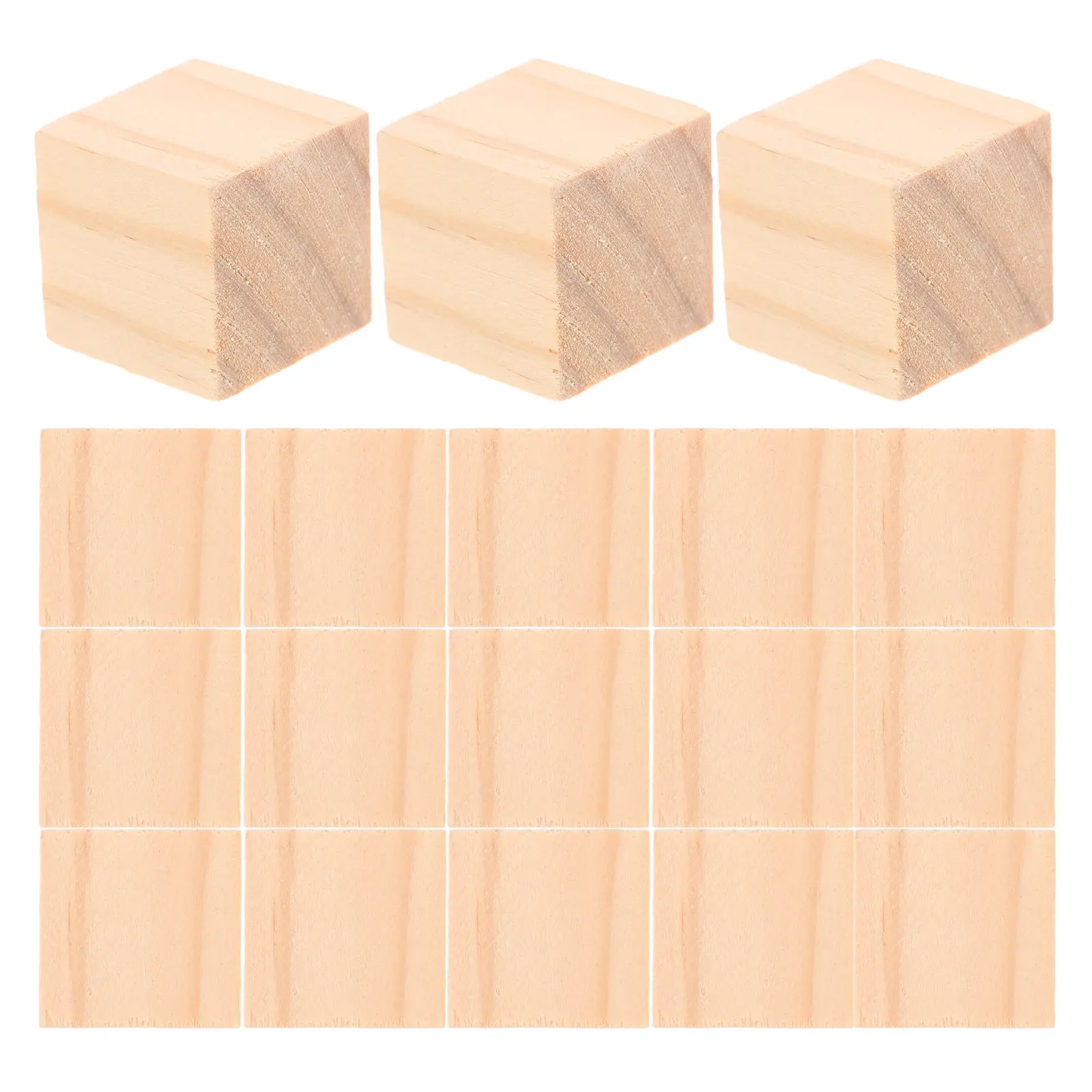 

100Pcs Unfinished Wooden Cubes Natural Wood Craft Blocks Smooth Surface for DIY Painting Staining Decorating Educational