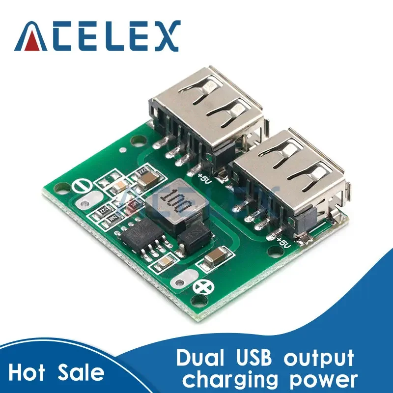 9V 12V 24V to 5V DC-DC Step Down Charger Power Module Dual USB Output Buck Voltage Board 3A Car Charge Charging Regulator 6-26V