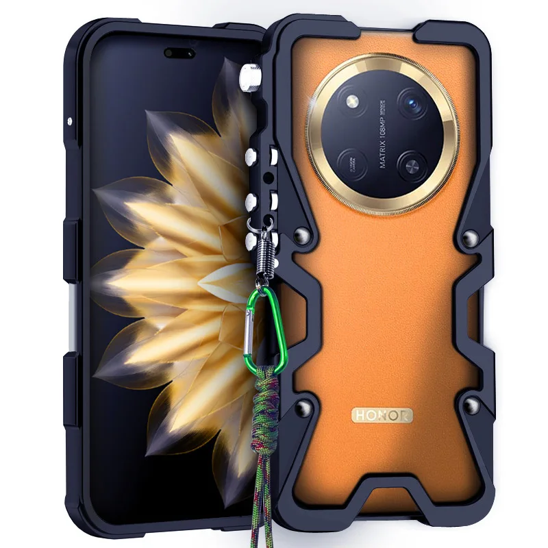 

Лидер продаж Zimon, роскошный доспех, металлический алюминиевый чехол для телефона, бампер для Honor X30 X40, механический чехол с черепом ручной работы