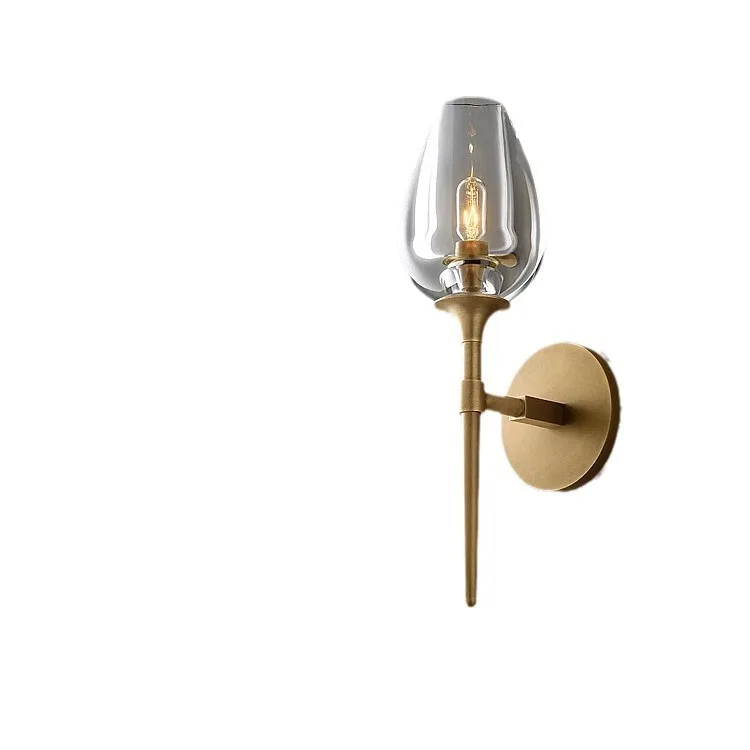 

Bedroom 2024 new American simple all-copper TV background wall master bedroom bedside lamp