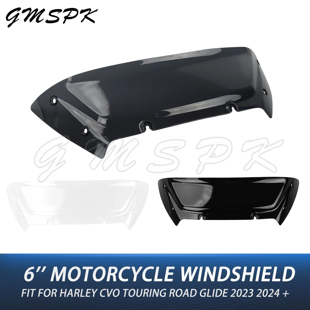 6 Inch Motorcycle Windscreen Wind Deflector Windshield Fit for Harley Touring CVO Road Glide FLTRX FLTRXSE FLTRXSTSE 2023 2024