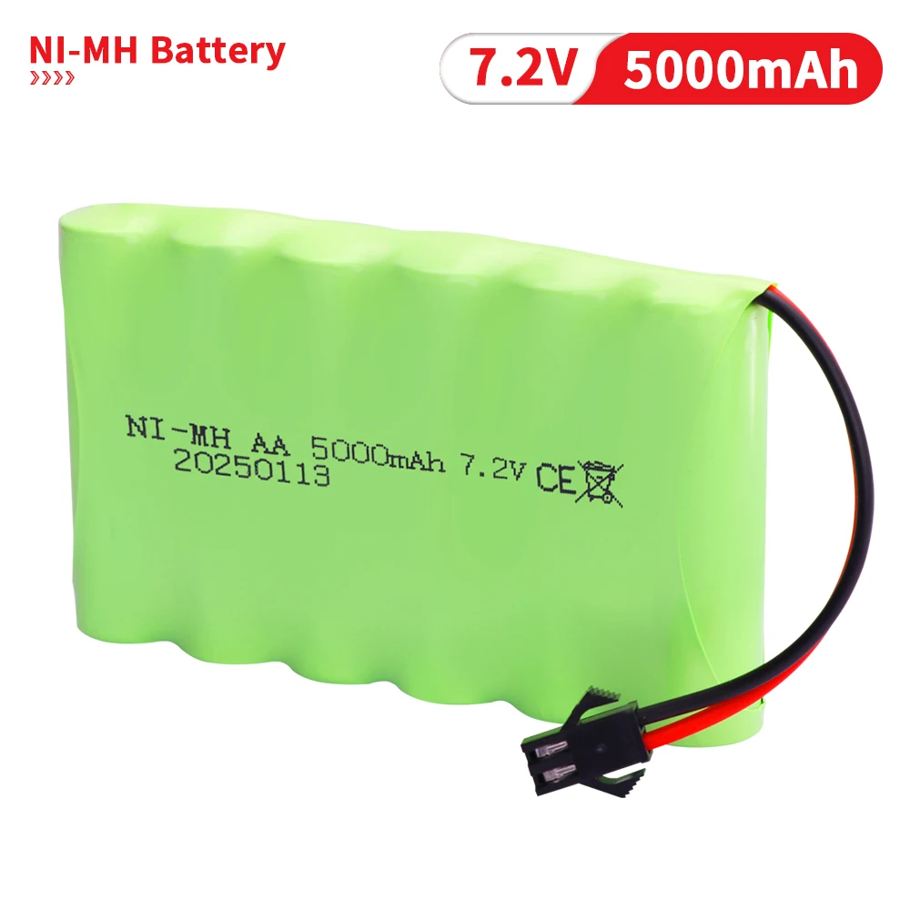 Akumulator NIMH 7.2V 5000mAh AA do zabawek Rc Samochody Czołgi Roboty Pistolet Ulepszony akumulator 3000mah do łodzi Rc 7.2V Akumulator