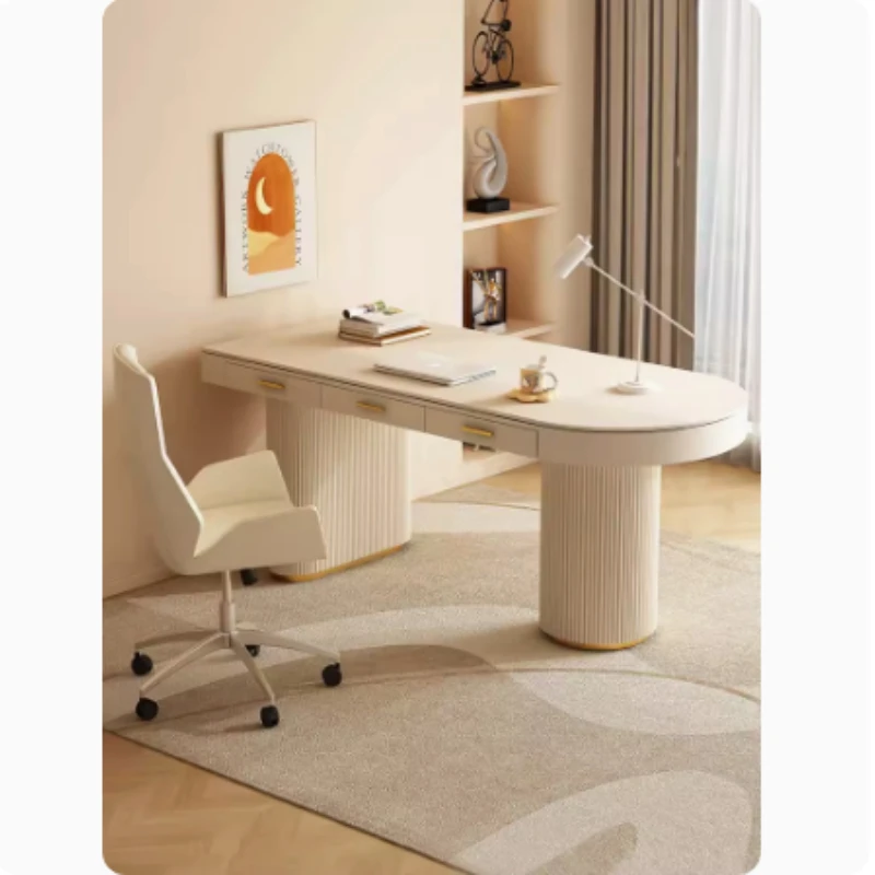 Cream wind rock board desk household bedroom small apartment writing desk study table computer table light luxury modern desk