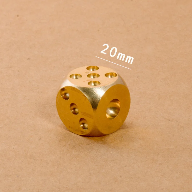 Brass Dice Pure Coppe Solid Metal Dice Hand Polished Creative Retro Mahjong Sieve Board Game Dnd Miniatures