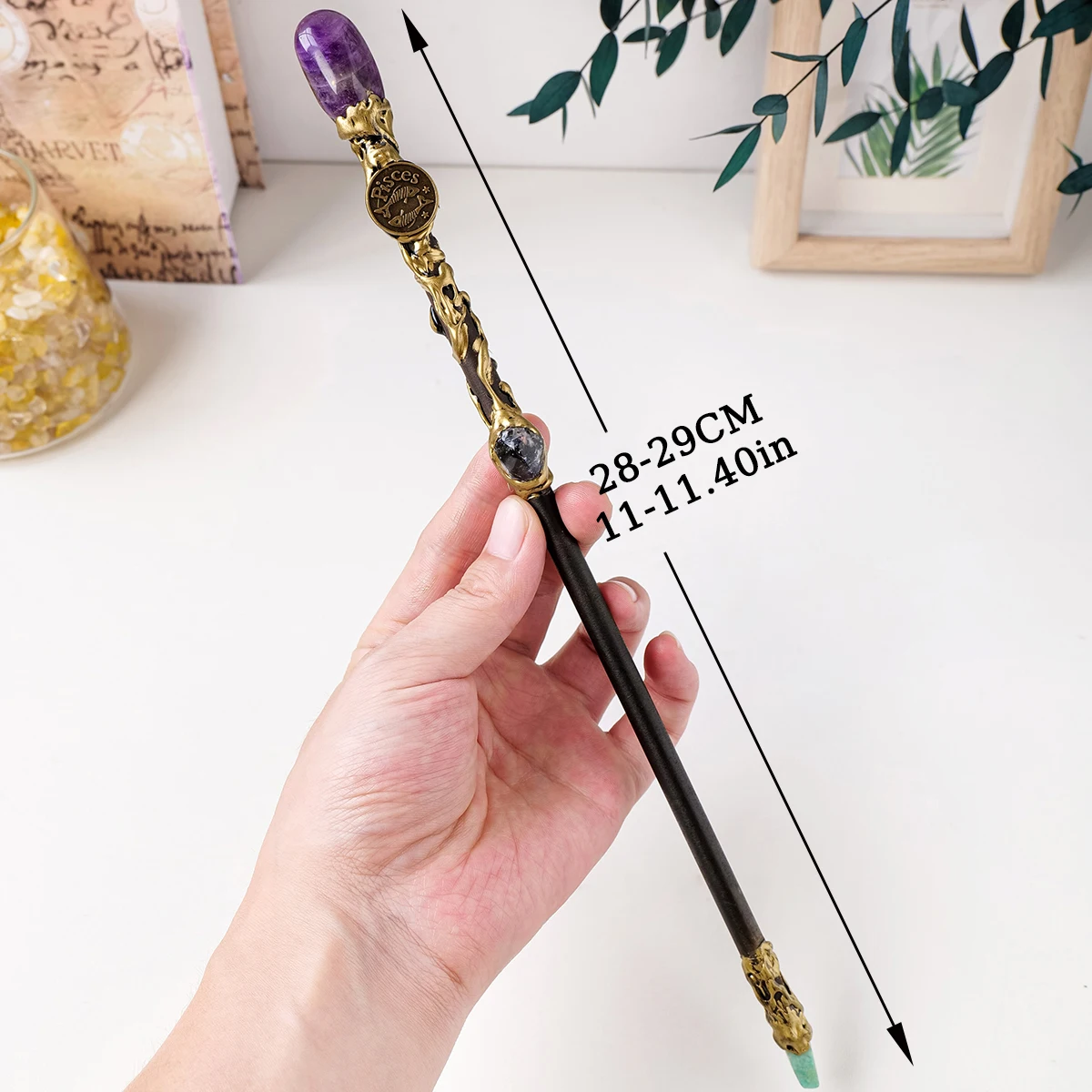 1PC 12 Zodiac Constellation Crystal Scepter Magic Fairy Stick Witch Magic Fairy Lucky Women Girl Gift 2023 New Arrivals