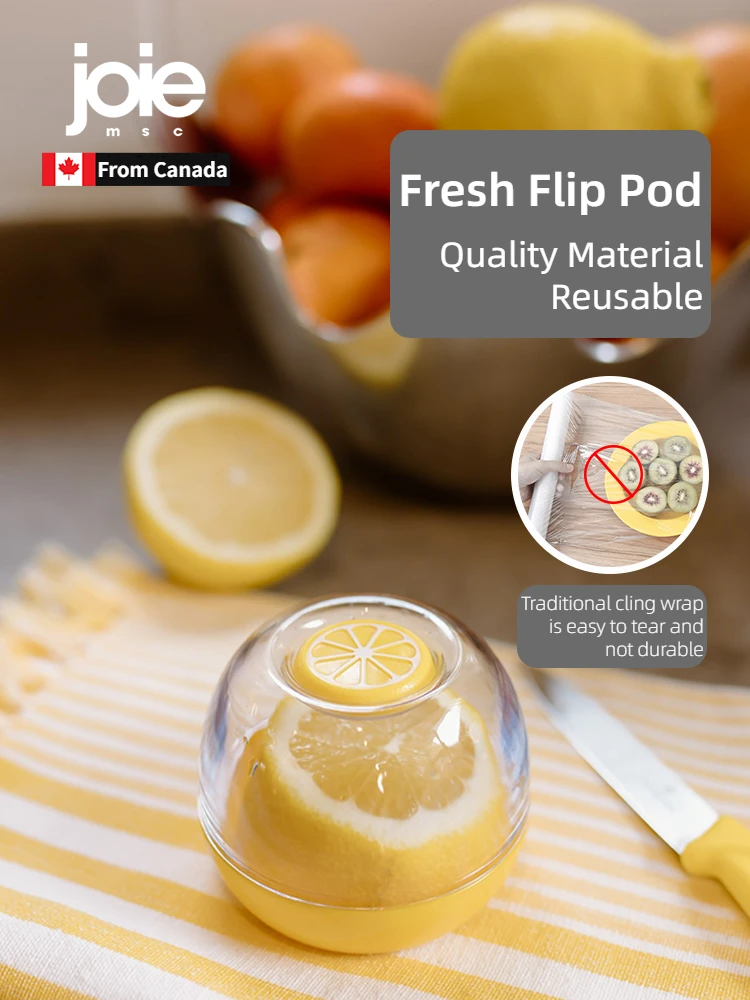 joie Fresh Flip Pod Fridge Fruit Saver Box Kitchen Kids Cute Anti-Oxidation Portable Baby Food Storage Box Vegetable Storage