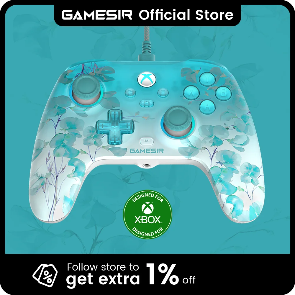 GameSir T7 Pro Floral Xbox Gamepad Hall Effect Game Controller for Xbox Series X, Xbox Series S, Xbox One X | S Game Console