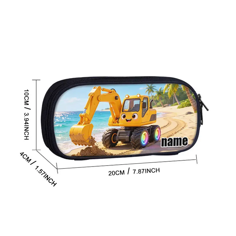 Customize The Name on The Cosmetic Case Pencil Bag Unicorn Excavator Astronaut Stationery Bag Pencil Box Office School Supplies