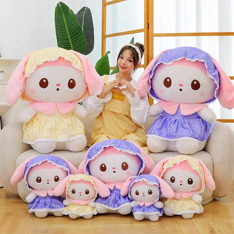 55cm tamanho grande sanrio turbante flor saia minha melodia pelúcia animal boneca plushies presente de aniversário das crianças brinquedos de animação dos desenhos animados