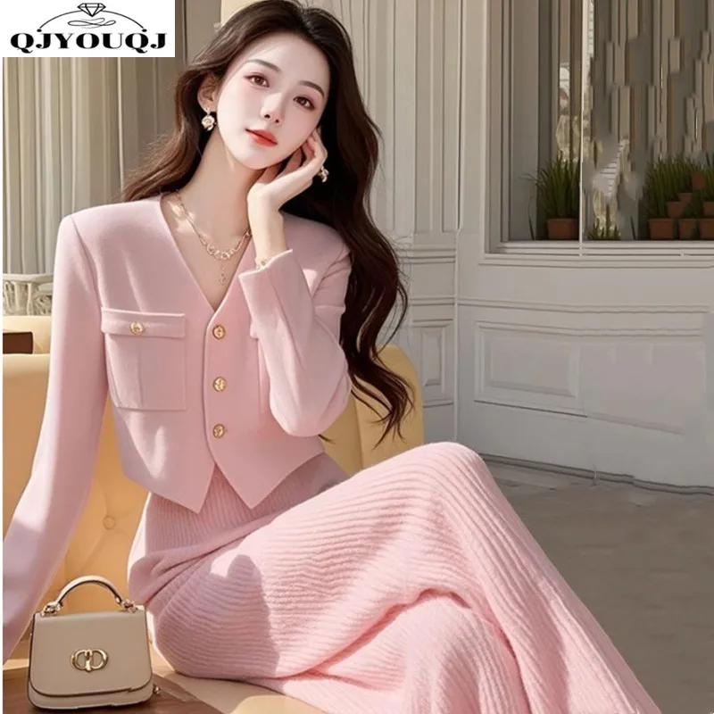 

Xiaoxiangfeng temperament fashion two-piece set women's autumn and winter new item niche top+pants formal occasion set