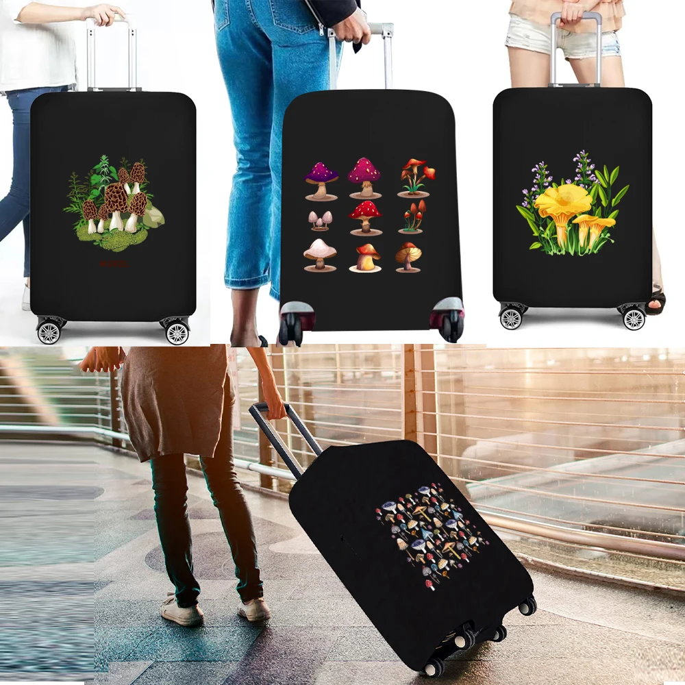 

2022 Travel Accessories Luggage Cover Suitcase Protection Baggage Dust Cover Mushroom Printed Elasticity Aircraft Trunk Set Case