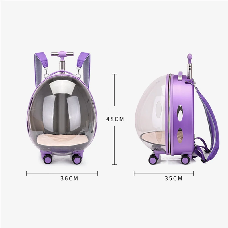 Pet Suitcase Transparent Trolley Case Cat Bag Out Portable Dog Space Capsule Cat Large Capacity Backpack Backpack