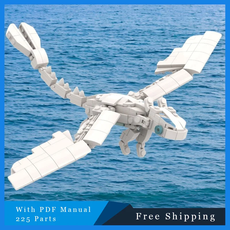 

225 PCS Creative MOC Building Block Medieval White Pterosaur Model Educational DIY Assembly Toy Set For Boys Girls Birthday Gift