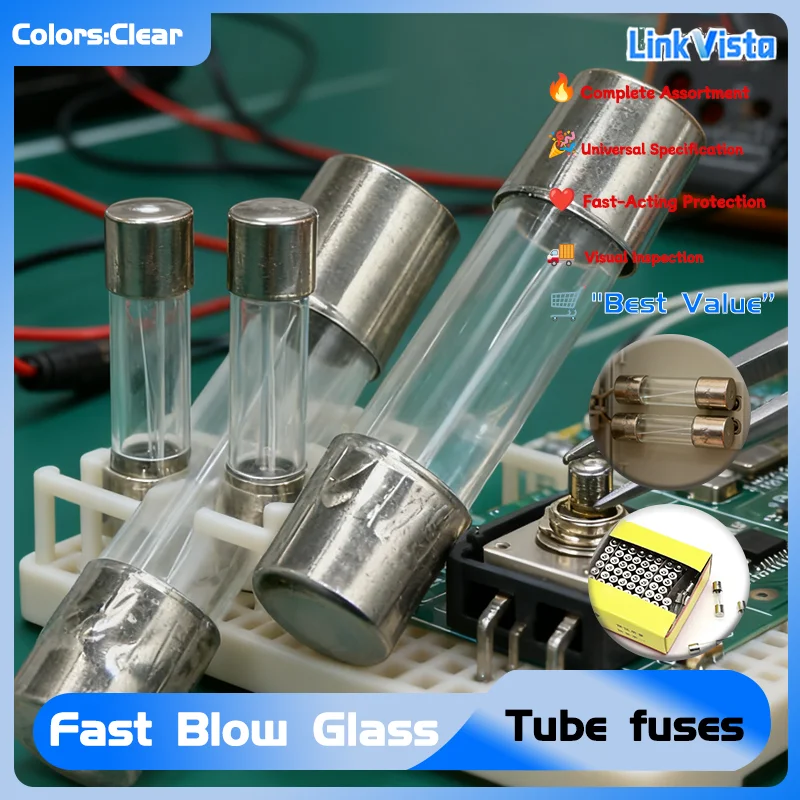 Comprehensive 5x20mm Fast-Acting Glass Fuse Kit, 0.1A-30A 250V, 17 Values To Meet All Your Electronics & Appliance Repair Needs