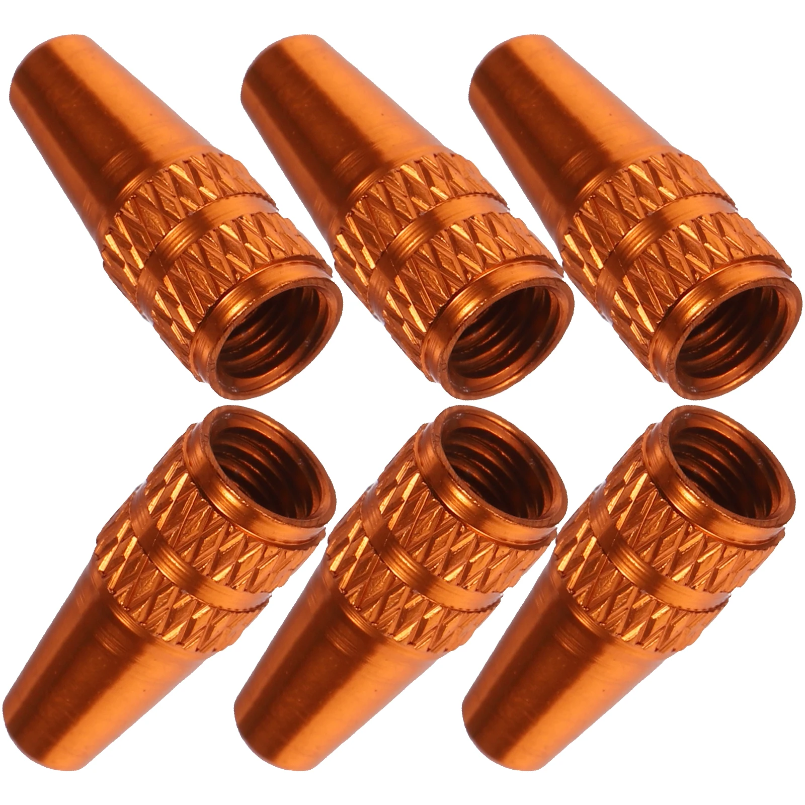 

6 Pcs Valve Cap Bike Tire Caps Orange Mountain Accessories French Flat Dust for Tires