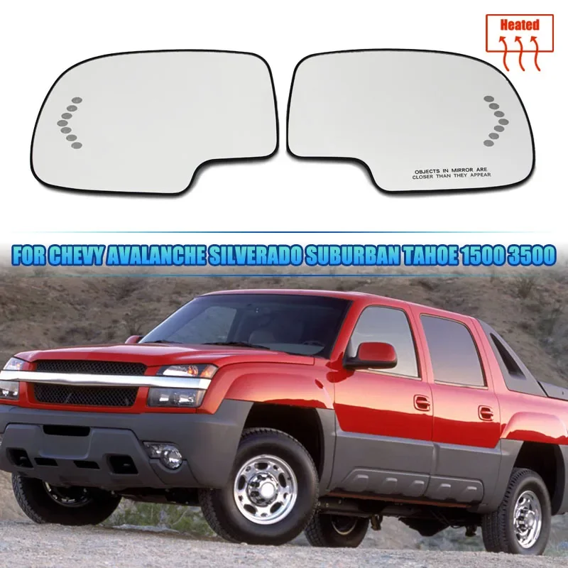 Door Wing Rearview Mirror Glass Side Mirror Lens Heated Glass For Chevy Chevrolet Avalanche Silverado Suburban Tahoe 1500 3500