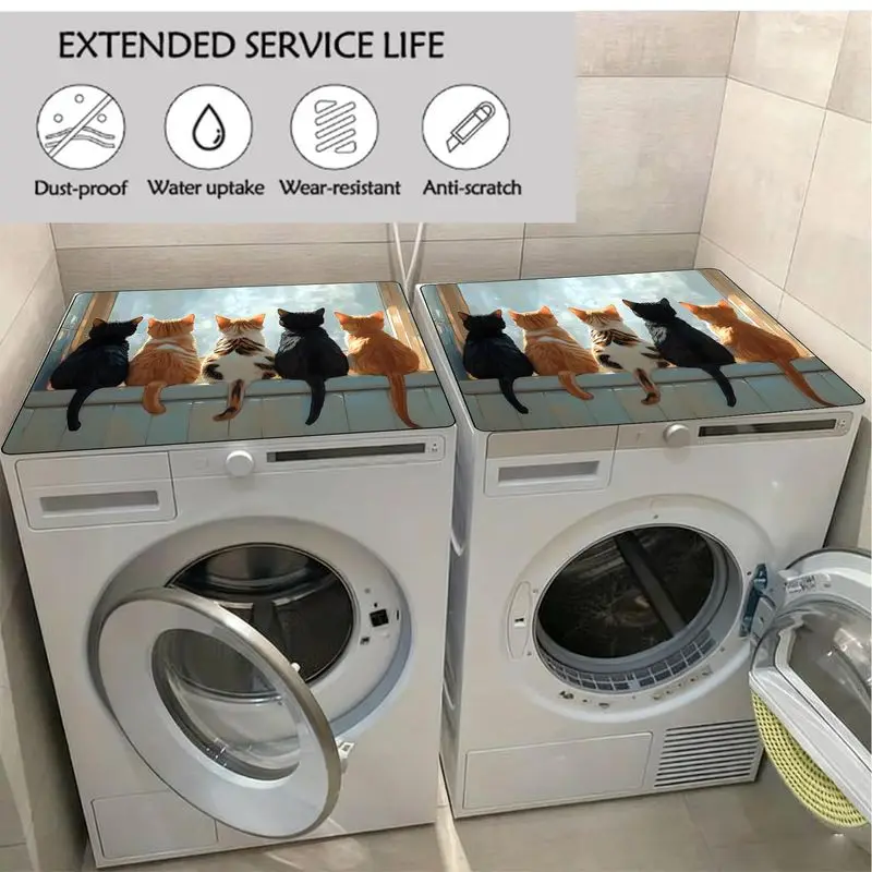 VIKAMA Warm Window Cat Pet Oil Art Washer Dryer Protector Pad Water Absorb Anti Slip Kitchen Countertop Animal Decor Mat
