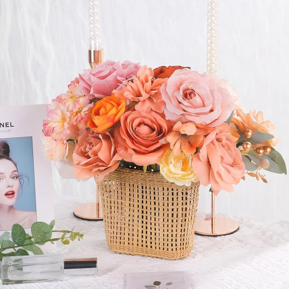 Artificial Flowers Decoration with Flower Stems for Bouquet Wedding Decorations Room Decor Home Decoration Flower Gift Boxes DIY - view 6