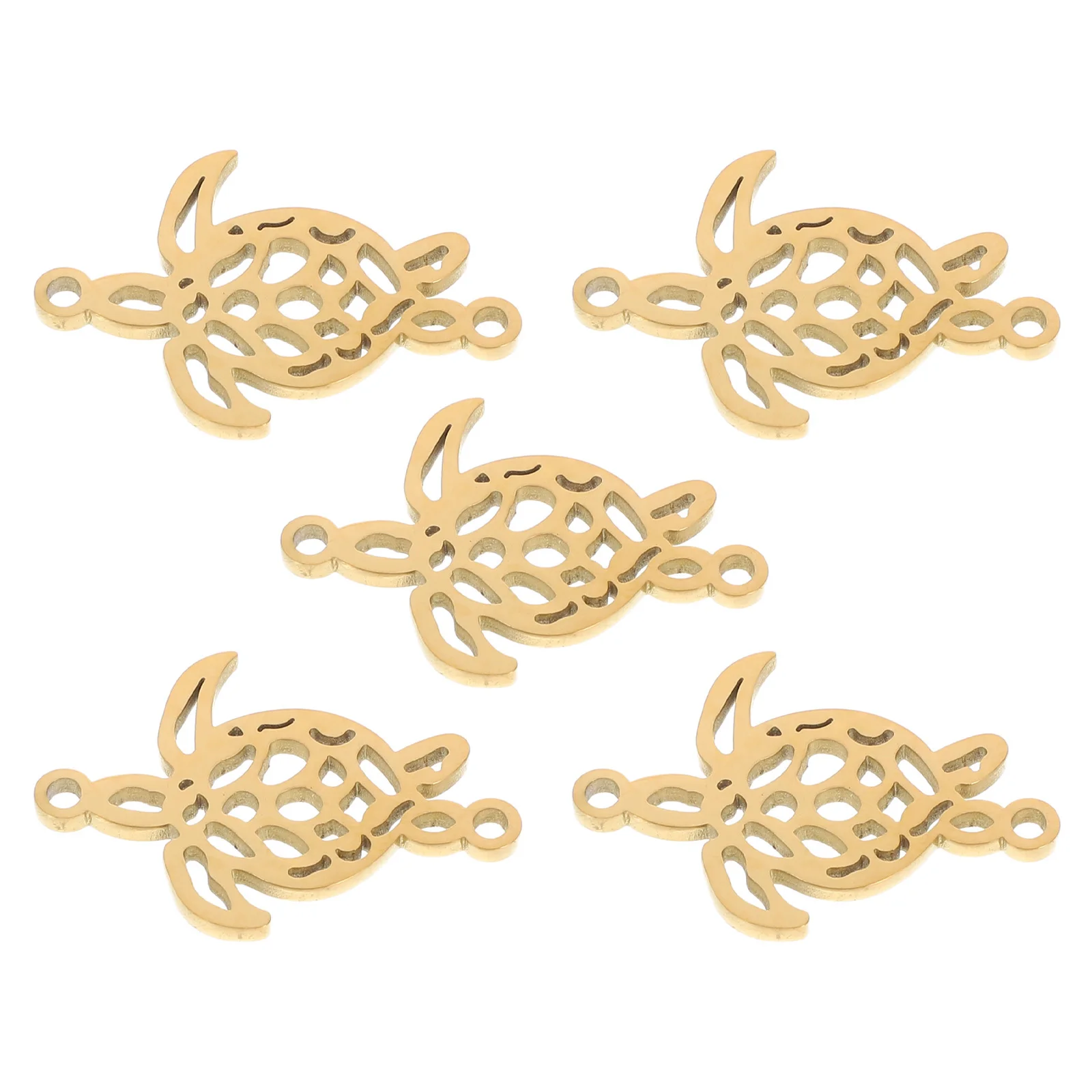 

5Pcs Stainless Steel Sea Turtle Pendant Hollow Design Durable Jewelry Charm for Necklace Bracelet Making Craft Accessories