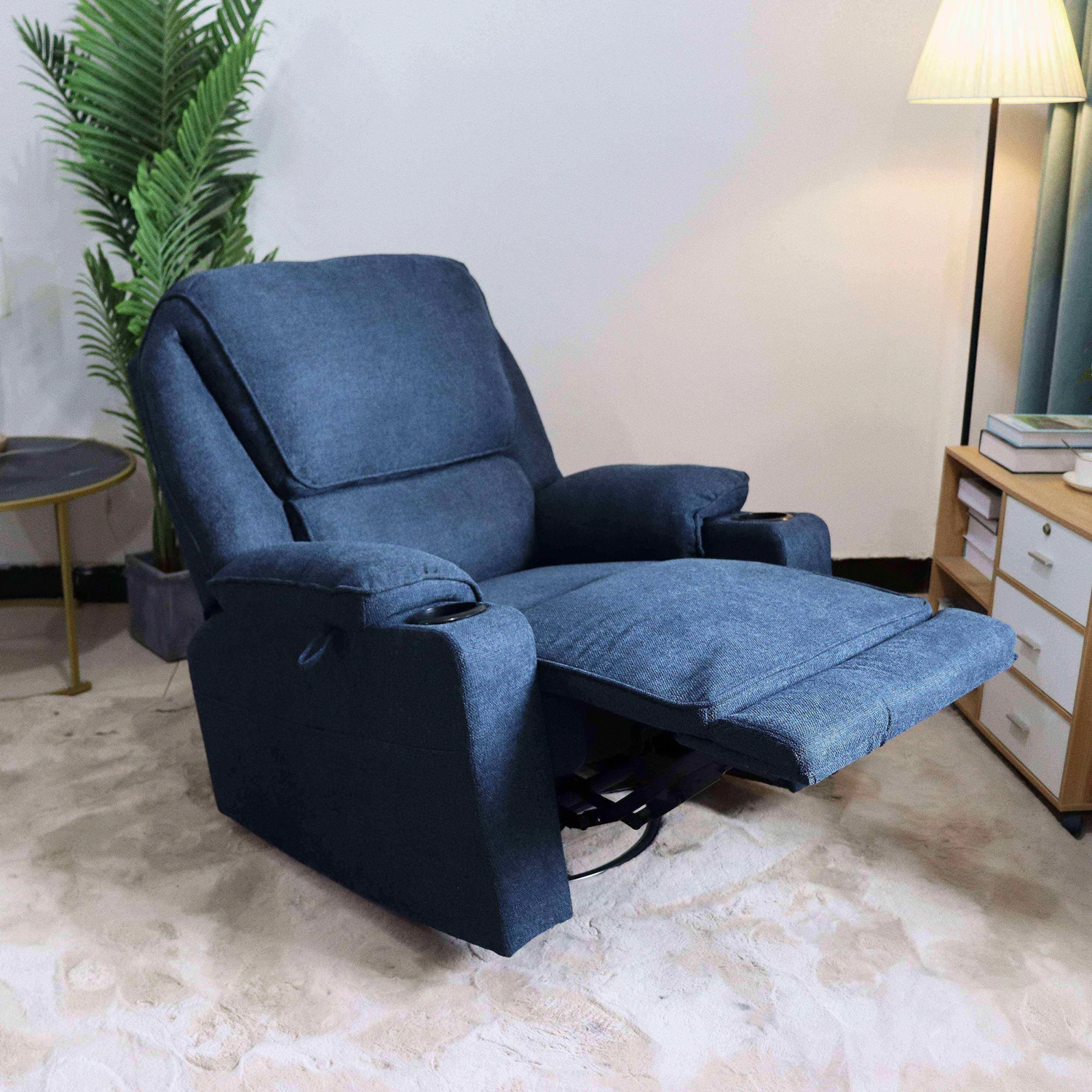 

Microfiber Fabric Thick Cushion Home Theater Modern Minimalist Sofa Chair Bedrooms Recliner