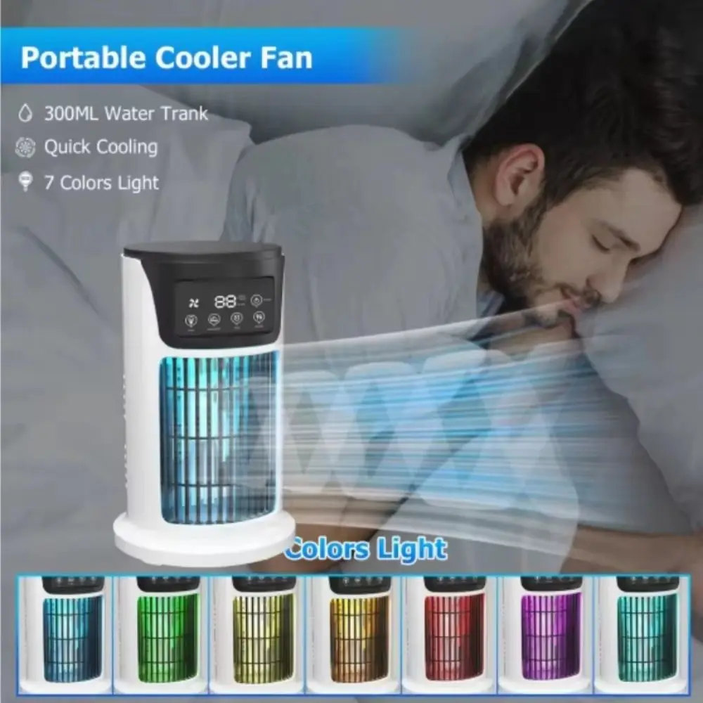 6 Speeds Misting Fan 300ML Water Tank Compact Design Air Cooler Fan Water Mist Atomization USB Power Supply Water Cooling Fan