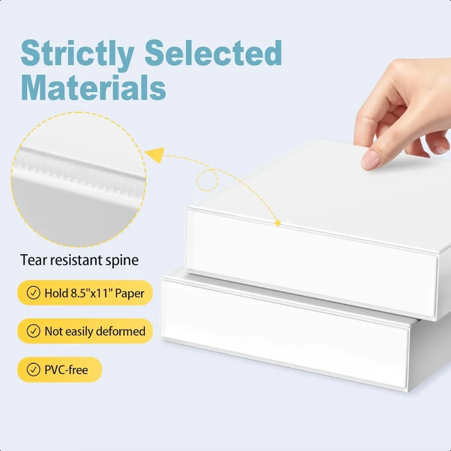 1 Inch Binders 3 Ring Economy 1 Round Ring Clear View Binder Three Ring PVCFree NonStick for School or Office plies White 2 Pac