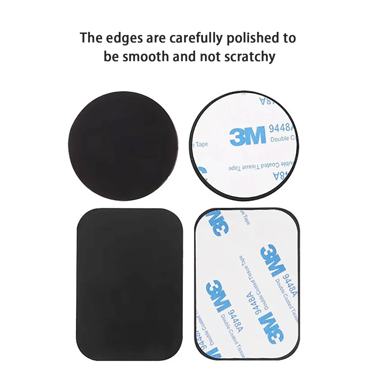 Magnetic Stickers, Black 2/4 Piece Set, Ultra-Thin Stainless Steel Magnetic Stickers, Black Metal Backing, Strong Adhesive, Phone Case, Supports Wireless Charging, Car Mount, Universal Conversion Compatibility, Magnetic Phone Holder Accessories, Metal Iron Sheet, Durable Scratch-Resistant Magnetic Phone Pad, Tablet Desktop Phone Stand