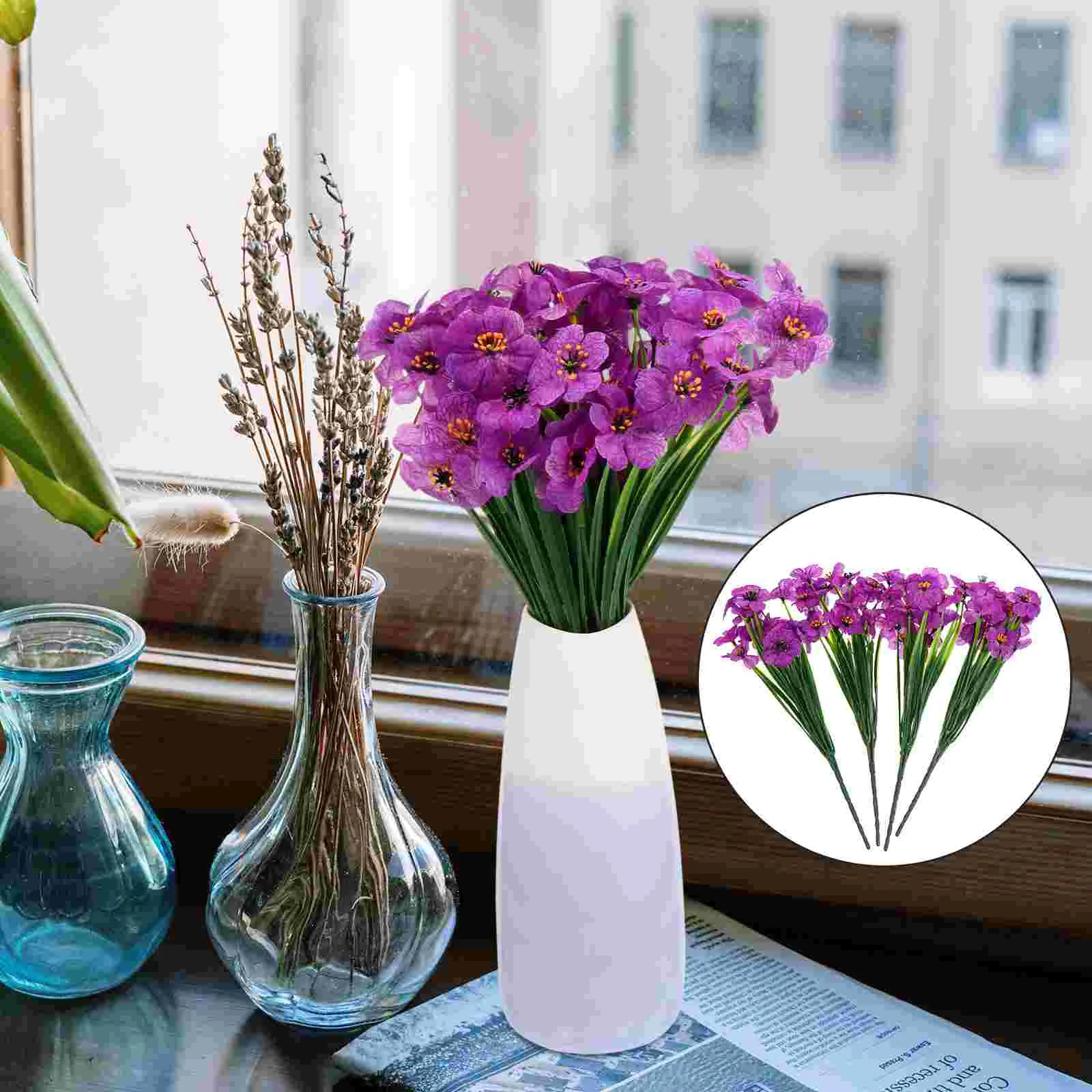 

Automatic Perfume Simulated Violet Ornaments Party Decoration Bouquet Wreath Mothers Day Artificial Flowers Purple Fake for