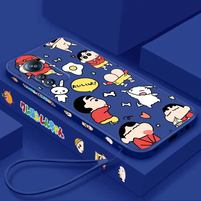 

Cute S-Shin-chans Anime Phone Case For Xiaomi Mi 15 14 13 13T 12 12T 12S 11 11i 11X Lite Pro Ultra 5G Liquid Left Rope