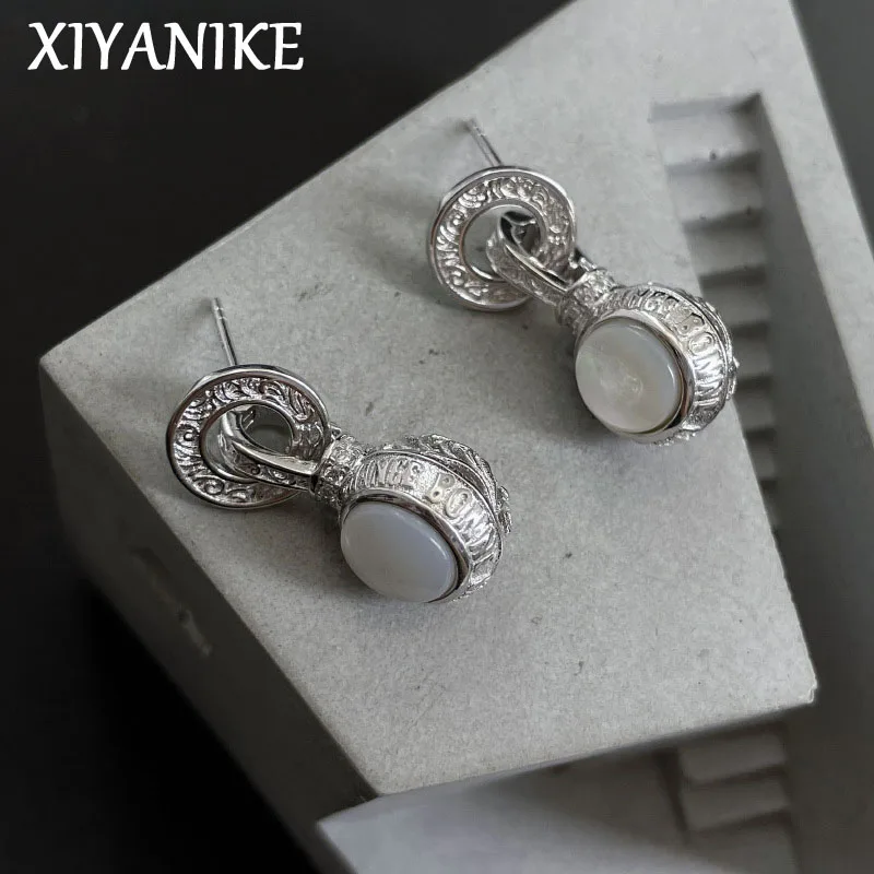XIYANIKE Vintage White Shell Tangleweed Drop Earrings For Women Delicate Fashion New Ear Jewellry Lady Gift Party серьги