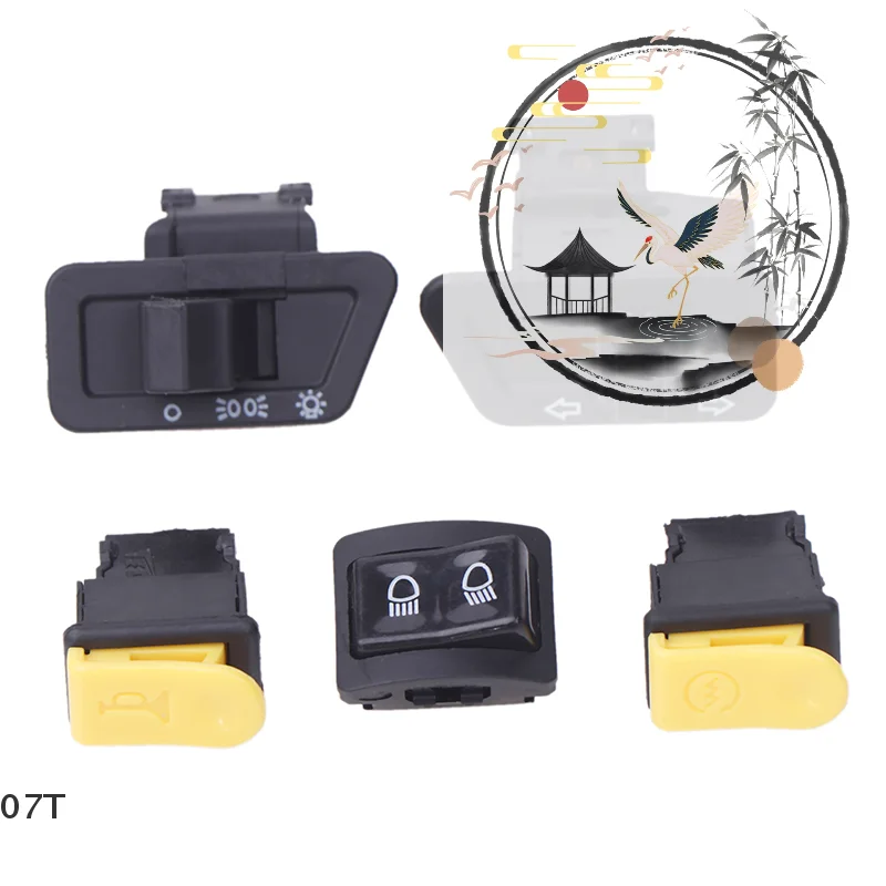 

5Pcs/Set Motorcycle Button Switch Head Light Horn Dimmer Turn Singal Starter High Low Beam Electric Start Button For Moto