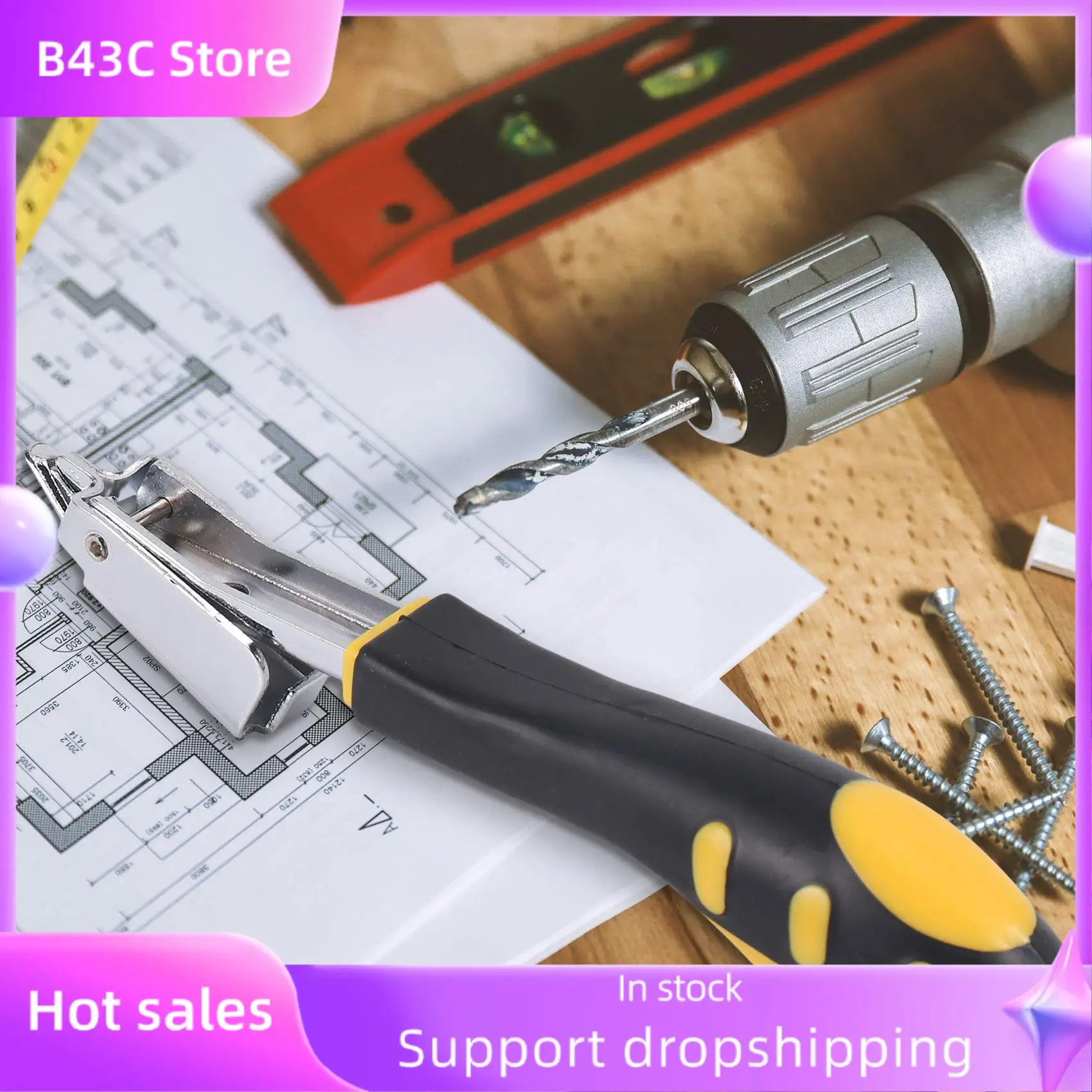 

B14C Nail Staple Gun Furniture Stapler For Wood Door Upholstery Framing Rivet Gun Kit Nailers Removing Tool