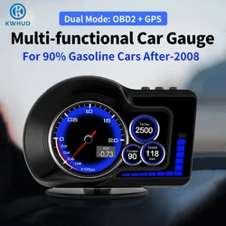 KWHUD Hud OBD2 Display Car On-board Computer GPS Digital Speedometer RPM Tacho Volt Clock Water&Oil Temperature Meter After 2008