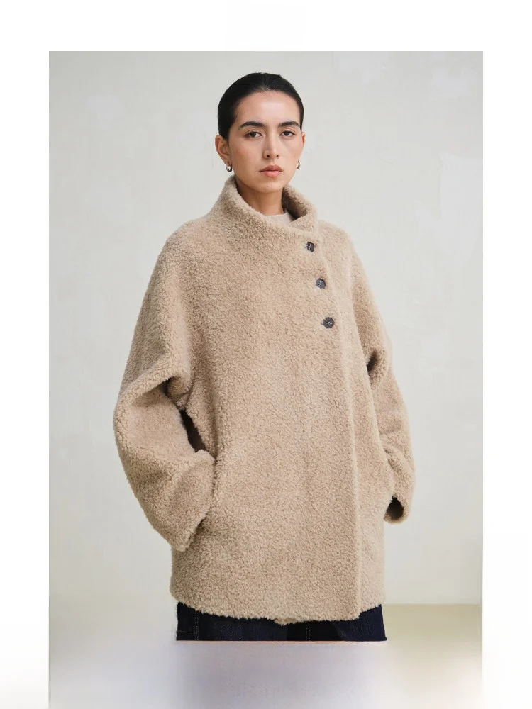 

Новое зимнее пальто Travel Original 00 из шерсти и кожи с меховой отделкой, с отложным воротником, для женщин, для повседневной носки